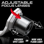 Adjustable focus lenses with sliding mechanism on a white background