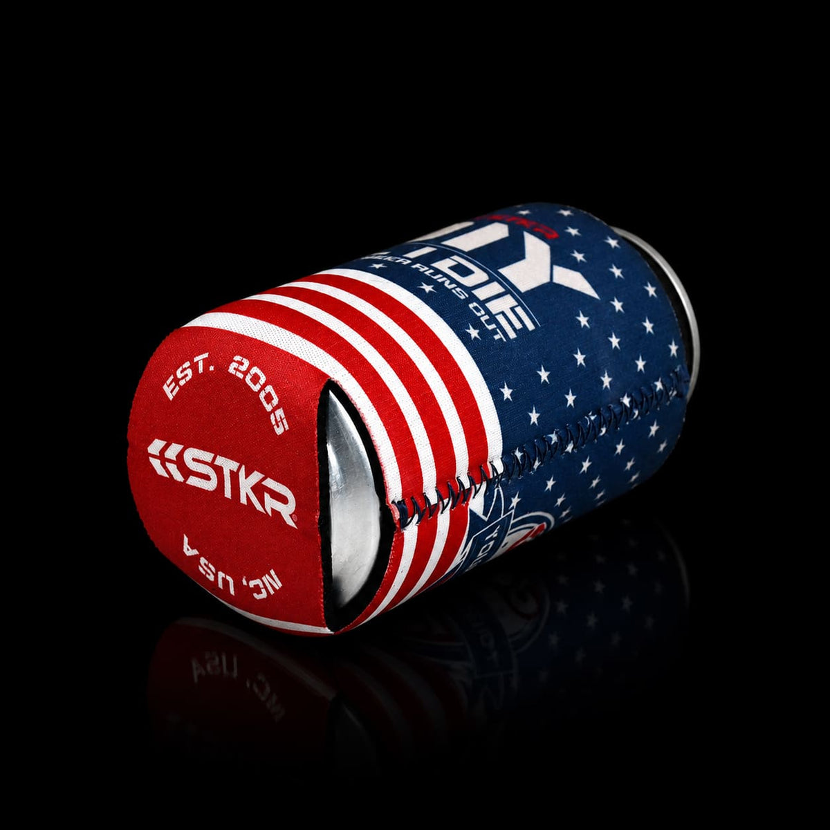 DIY Till I Die STKR drink koozie bottom on black