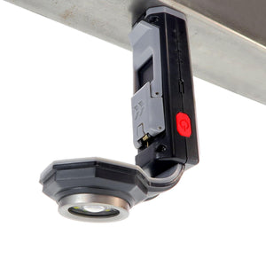 FLEXIT Pocket Light hanging upside down using it's magnetic base feature - STKR Concepts