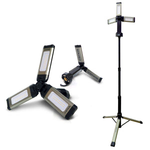 TRi-Mobile Area Work Light - Rechargeable Shoplight with Triple Pivoting LED Light Heads by STKR Concepts - main image